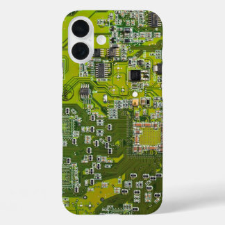 Light Green PCB Circuit Board Design for IT Pros iPhone 16 Plus Case