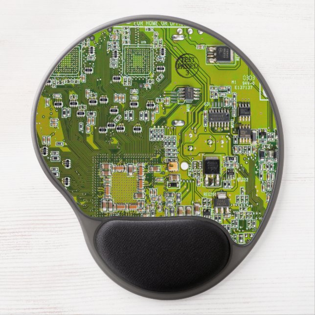 Light Green PCB Circuit Board Design for IT Pros Gel Mouse Pad (Front)