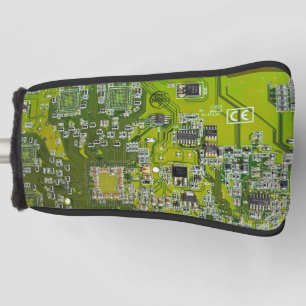 Light Green PCB Circuit Board Design for IT Pros Golf Head Cover