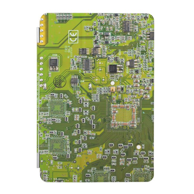 Light Green PCB Circuit Board Design for IT Pros iPad Mini Cover (Front)