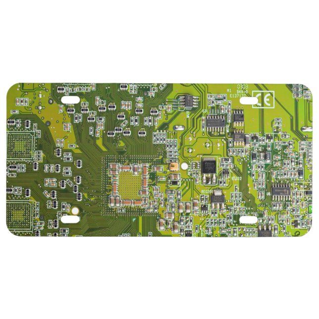 Light Green PCB Circuit Board Design for IT Pros License Plate (Front)