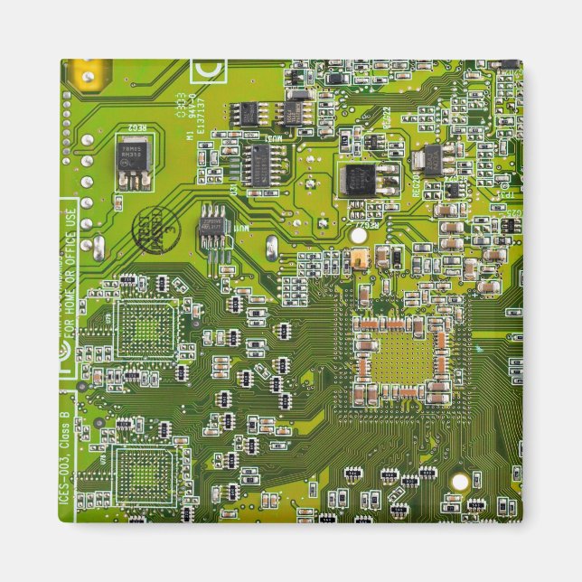 Light Green PCB Circuit Board Design for IT Pros Magnet (Front)