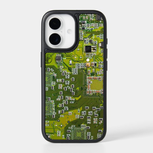 Light Green PCB Circuit Board Design for IT Pros Otterbox iPhone Case (Back)