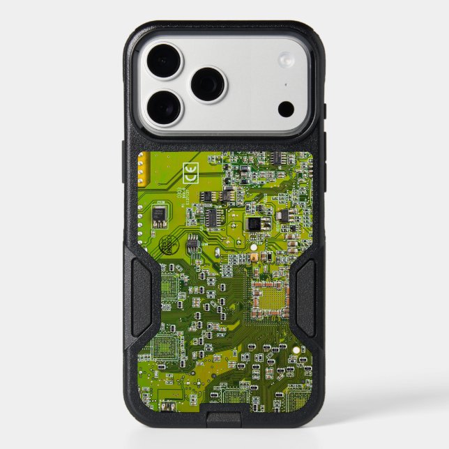 Light Green PCB Circuit Board Design for IT Pros Otterbox iPhone Case (Back)