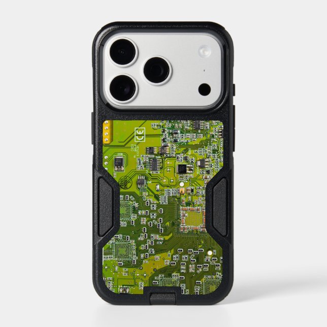 Light Green PCB Circuit Board Design for IT Pros Otterbox iPhone Case (Back)