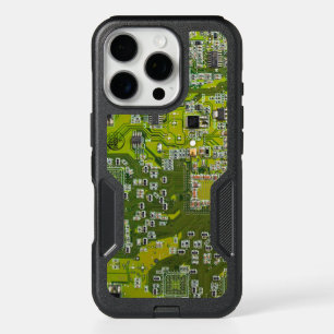 Light Green PCB Circuit Board Design for IT Pros iPhone 16 Pro Case