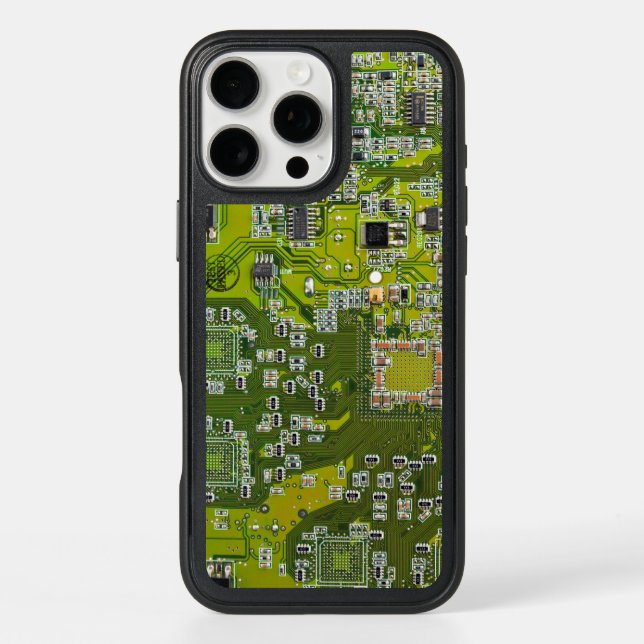 Light Green PCB Circuit Board Design for IT Pros Otterbox iPhone Case (Back)