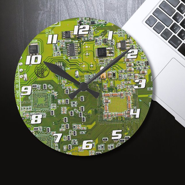Light Green PCB Circuit Board Design for IT Pros Round Clock (Creator Uploaded)