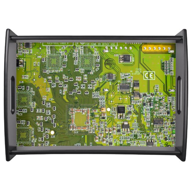 Light Green PCB Circuit Board Design for IT Pros Serving Tray (Front)