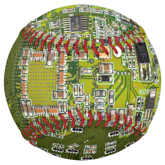 Light Green PCB Circuit Board Design for IT Pros Softball (Front)