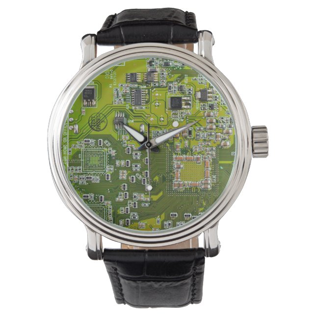 Light Green PCB Circuit Board Design for IT Pros Watch (Front)