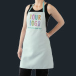 Light Green Personalized Apron Custom Company Logo<br><div class="desc">Personalize our all-over-print apron with your own company logo and custom text. The text can be a name, business tagline, website address, social media handle, or other personalized text to express yourself. Designed in light green and other colors (all colors are customizable). Available in large, medium, and child size. No...</div>