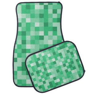 Light Green pixel Car Floor Mat