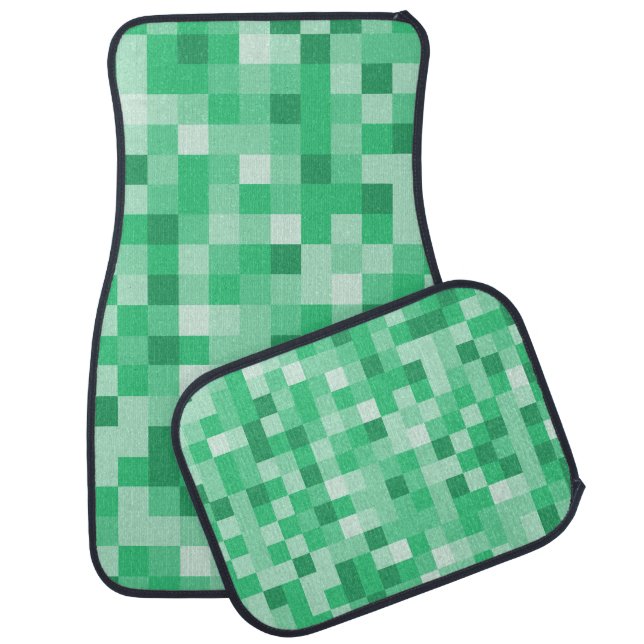 Light Green pixel Car Floor Mat (Set)