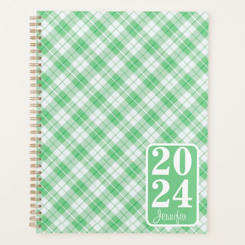 Light Green Plaid with the name  Planner