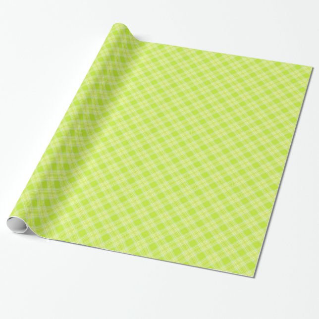 Light green plaid wrapping paper (Unrolled)