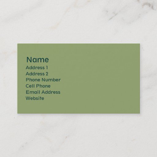 Customizable light green plain business cards