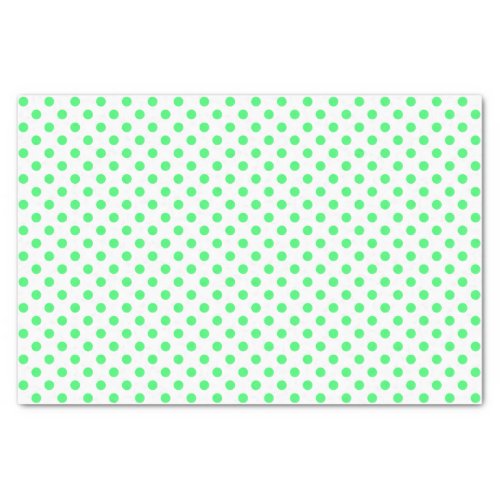 Light Green Polka Dot on White Tissue Paper