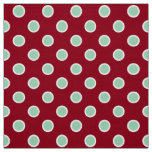 Light Green Polka Dots on Maroon Christmas Fabric