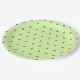 Light Green Polka Dots Paper Plates