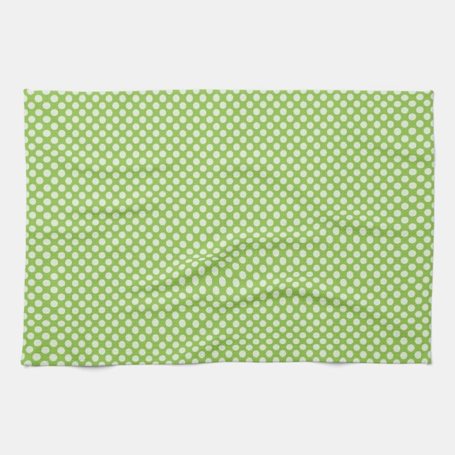 Light Green Polka Dots Towel (Horizontal)