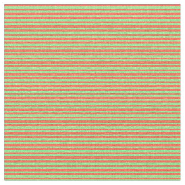 Light Green & Red Lines Fabric (Close Up)