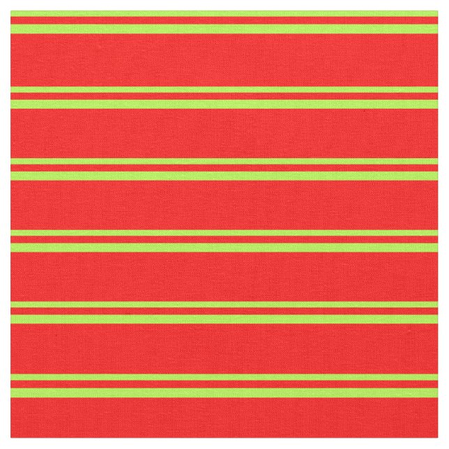 Light Green & Red Stripes/Lines Pattern Fabric (Close Up)