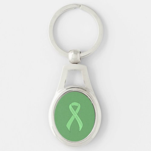 Light Green Ribbon Support Awareness Keychain