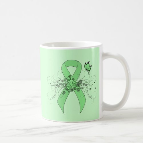 Light Green Ribbon with Butterfly Coffee Mug