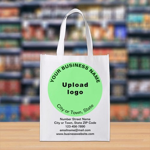 Light Green Round Branding on Single_Sided Print Grocery Bag