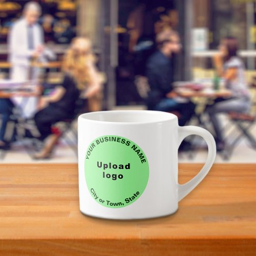 Light Green Round Business Brand on Espresso Mug
