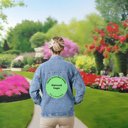 Light Green Round Business Brand on Women&#39;s Denim Jacket