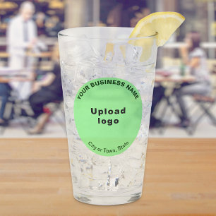 Light Green Round Shape Business Brand, Glass Cup