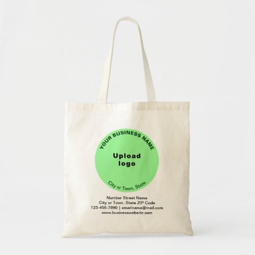 Light Green Round Shape Business Brand on Budget Tote Bag
