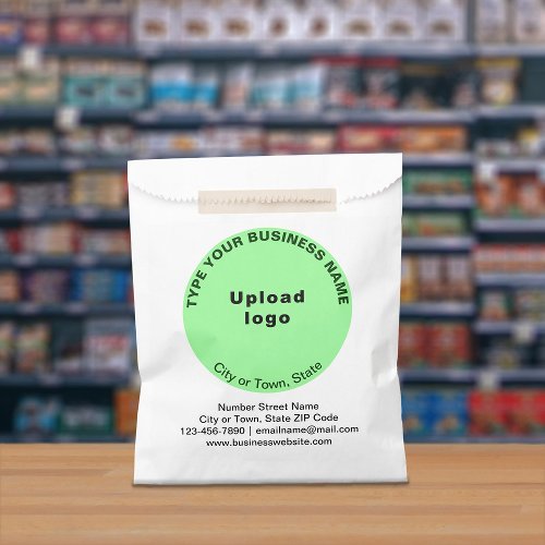 Light Green Round Shape Business Brand on Favor Bag