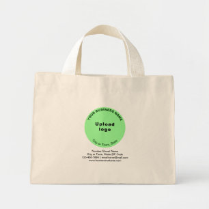 Light Green Round Shape Business Brand on Mini Tote Bag