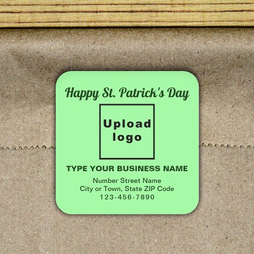 Light Green Saint Patrick Business Square Sticker