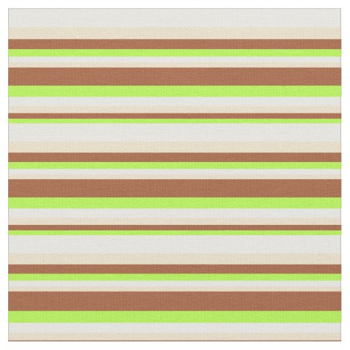 Light Green, Sienna, Tan, and White Colored Lines Fabric