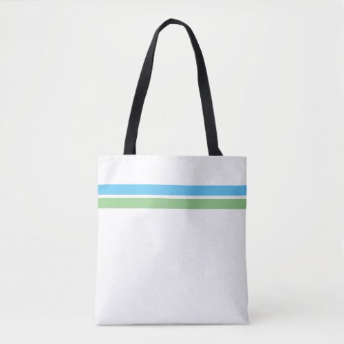 Light Green Sky Blue Top Stripes White Background Tote Bag
