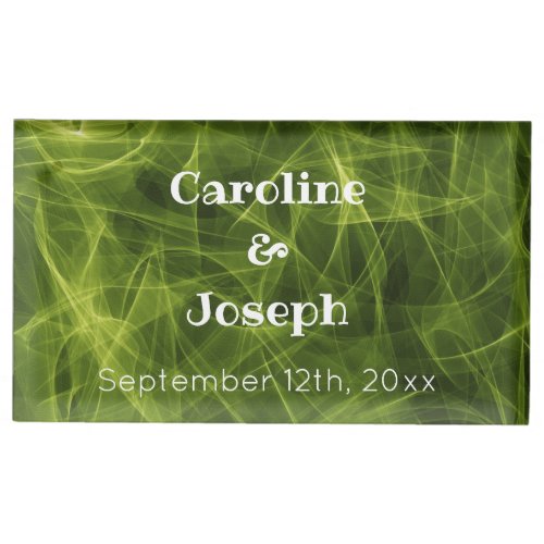 Light Green Smoke Pattern Custom Party Text Place Card Holder