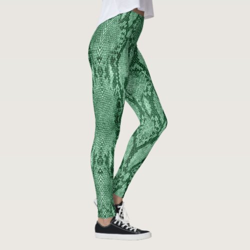 Light Green Snake Skin Print Leggings
