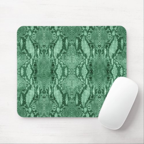 Light Green Snake Skin Print Mouse Pad