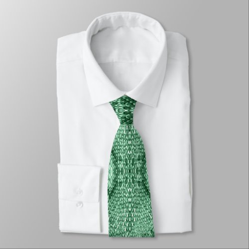 Light Green Snake Skin Print Neck Tie