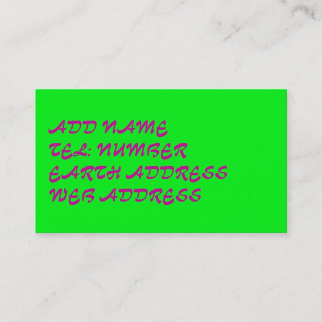 Light Green solid color business card (Front)