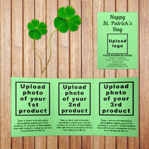 Light Green St. Patrick's Day Business Tri-Fold Card