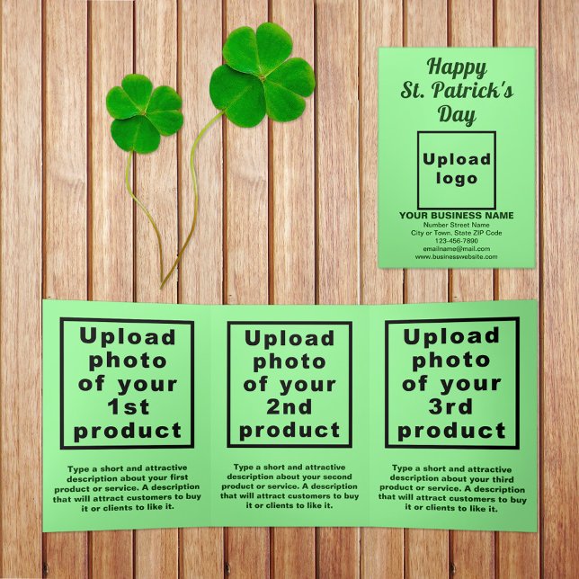Light Green St. Patrick's Day Business Tri-Fold Card (Light green St. Patrick's Day business trifold card)