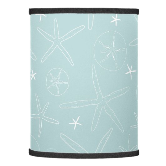 Light Green Starfish & Sand Dollar Lamp Shade (Left)