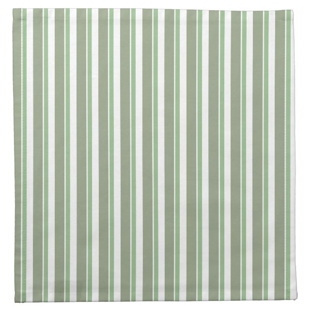 Light Green Striped Face Mask Cloth Napkin (Front)