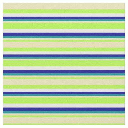 Light Green, Tan, Dark Cyan, Dark Blue, Mint Cream Fabric