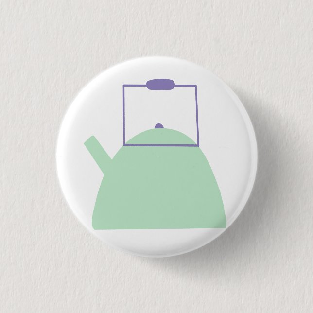 Light Green Tea Kettle Button (Front)